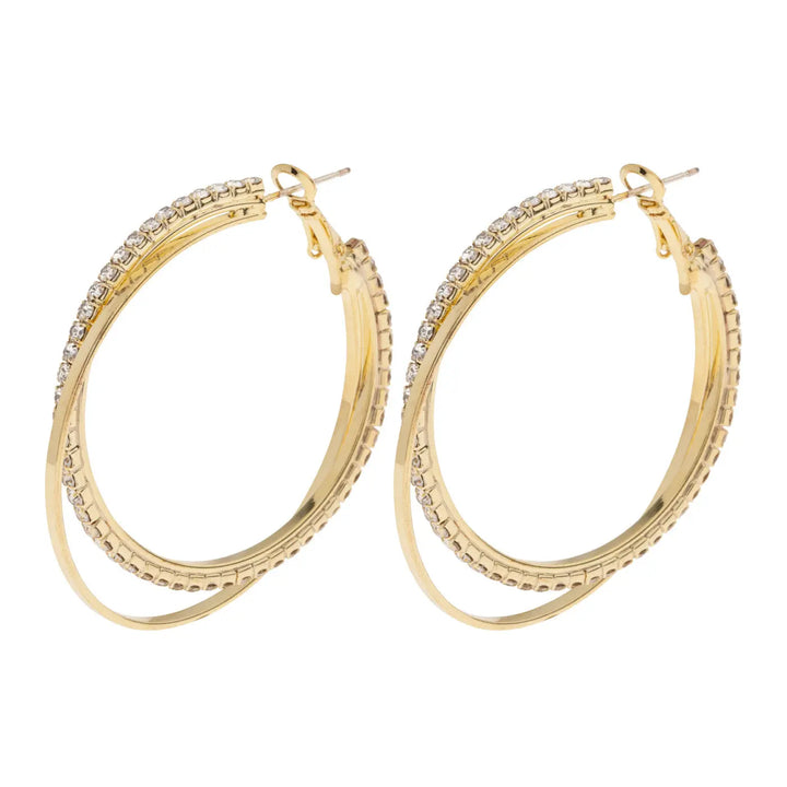 Selina - Layered Crystal Hoop Earrings