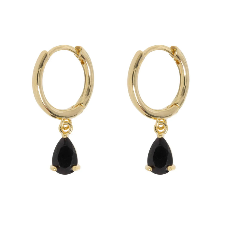 Elvira - Droplet Crystal Hoop Earrings