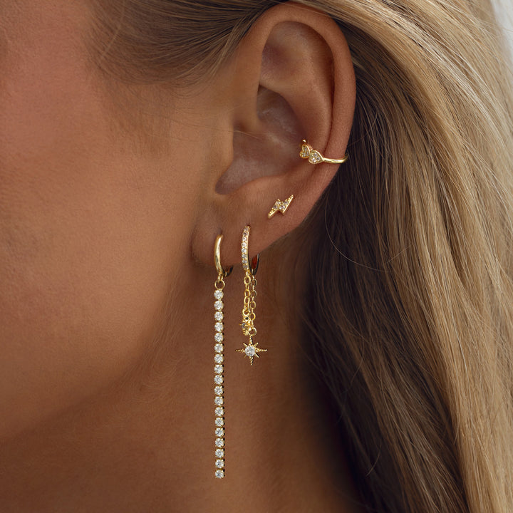 Gigi - To Krystal Hjerter Ear Cuff