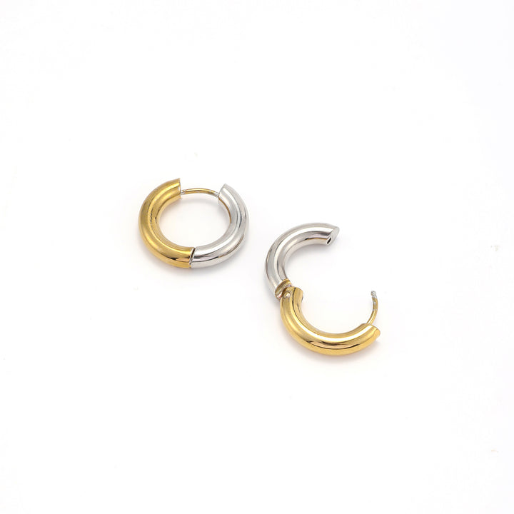 Lyn - Gold and Silver Duo Hoop Earrings Stainless Steel