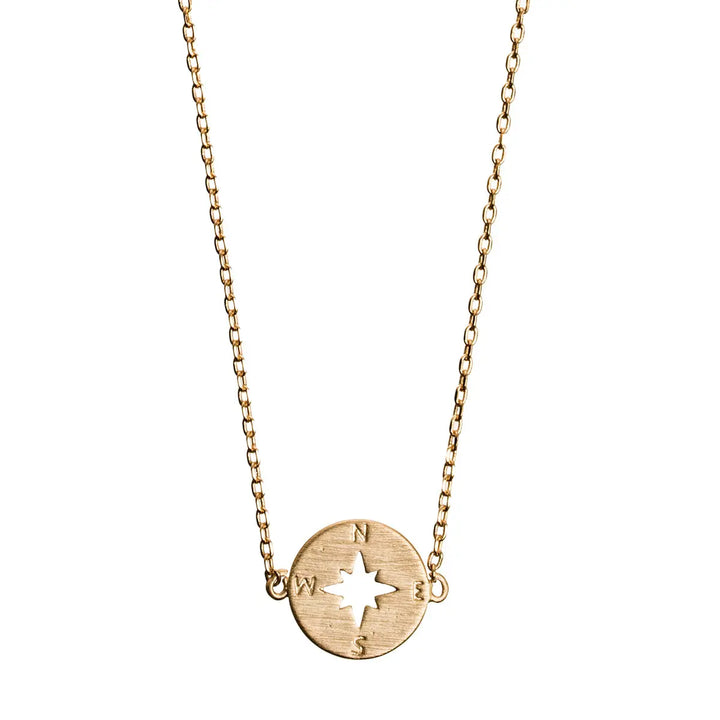 Compass Necklace Gold