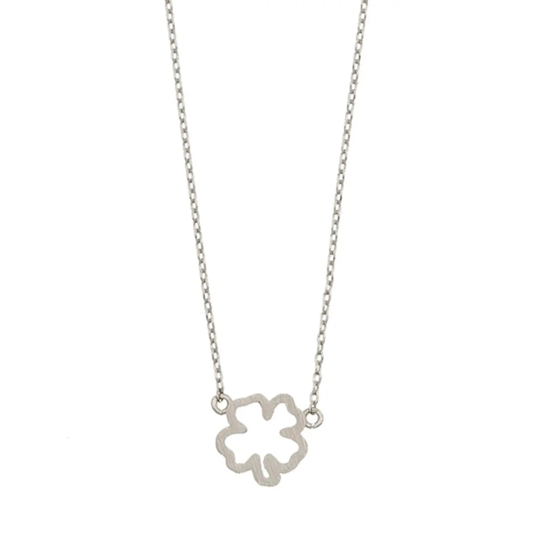 Four Leaf Clover Necklace Silver