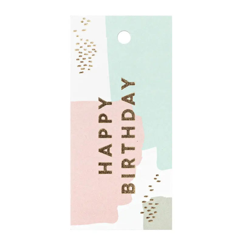 Happy Birthday Paint Spatters Gift Tag