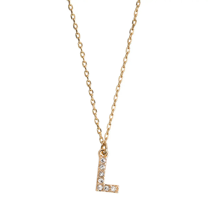 Crystal letter necklace L