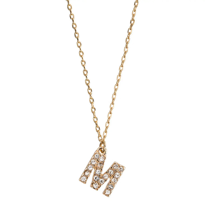 Crystal letter necklace M