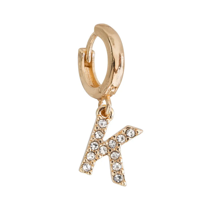 Crystal letter hoop K