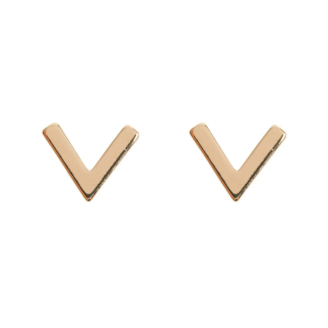 Minimalistic V Stud Earrings