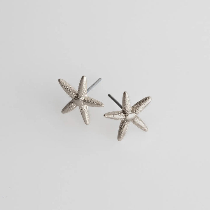 Starfish Stud Earrings - Silver