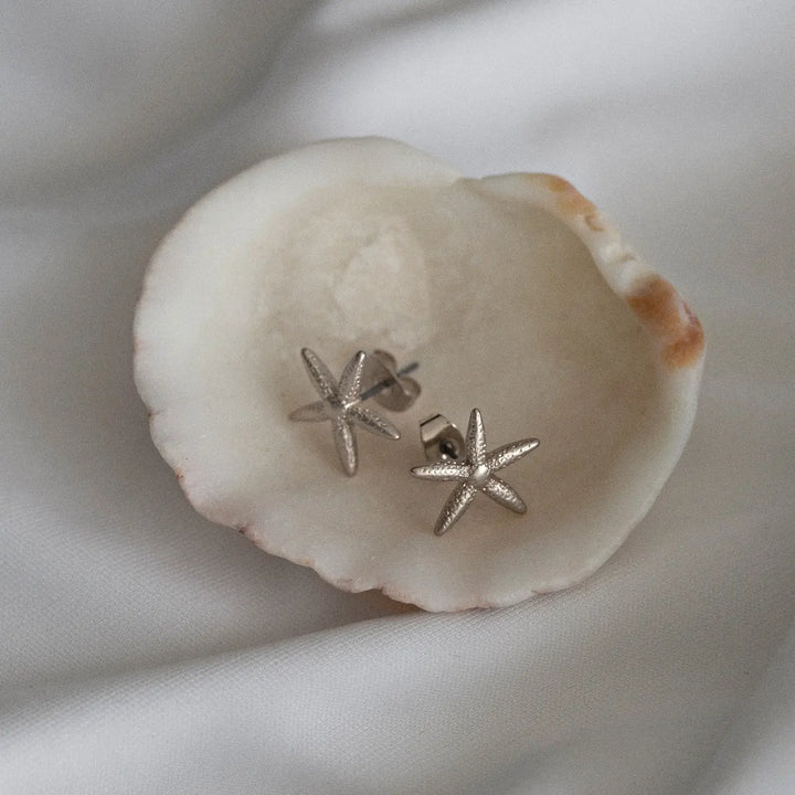 Starfish Stud Earrings - Silver