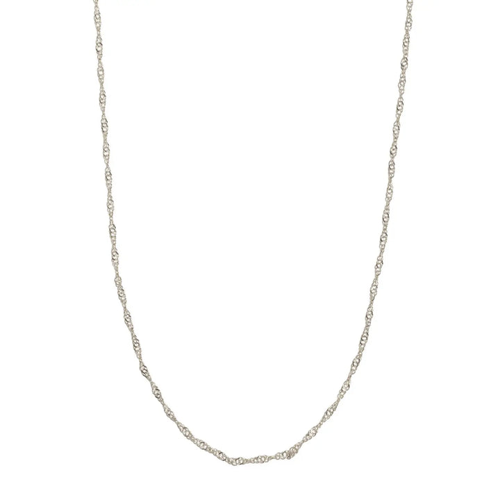 Delicate Twisted Chain Necklace Silver