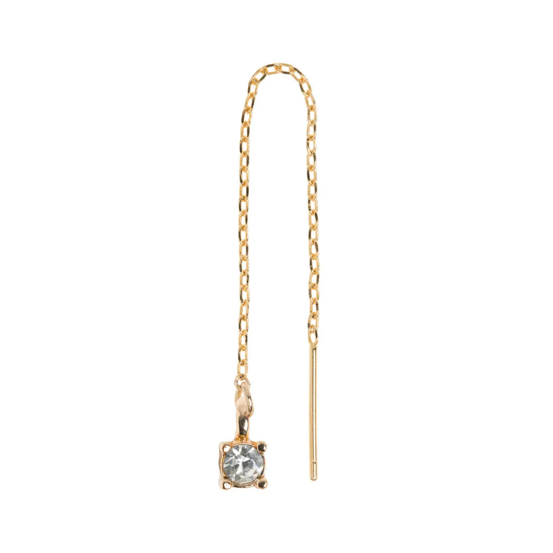 Olivia - Crystal Charm Chain Earrings