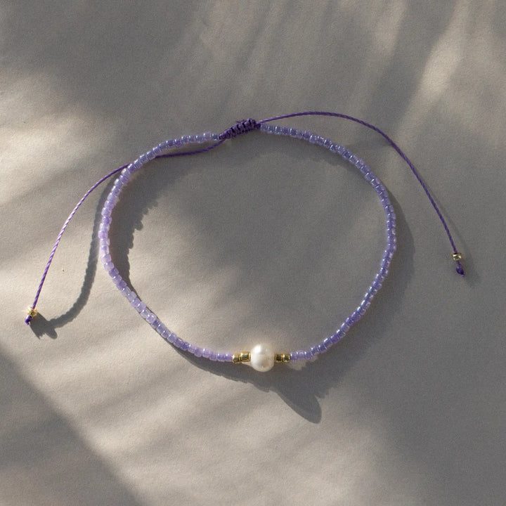 Alba - Bead with Pearl Macrame Bracelet Timi of Sweden