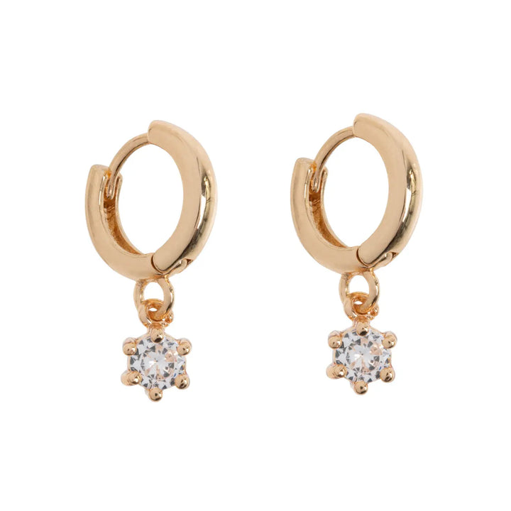 Olivia - Crystal Charm Hoop Earrings