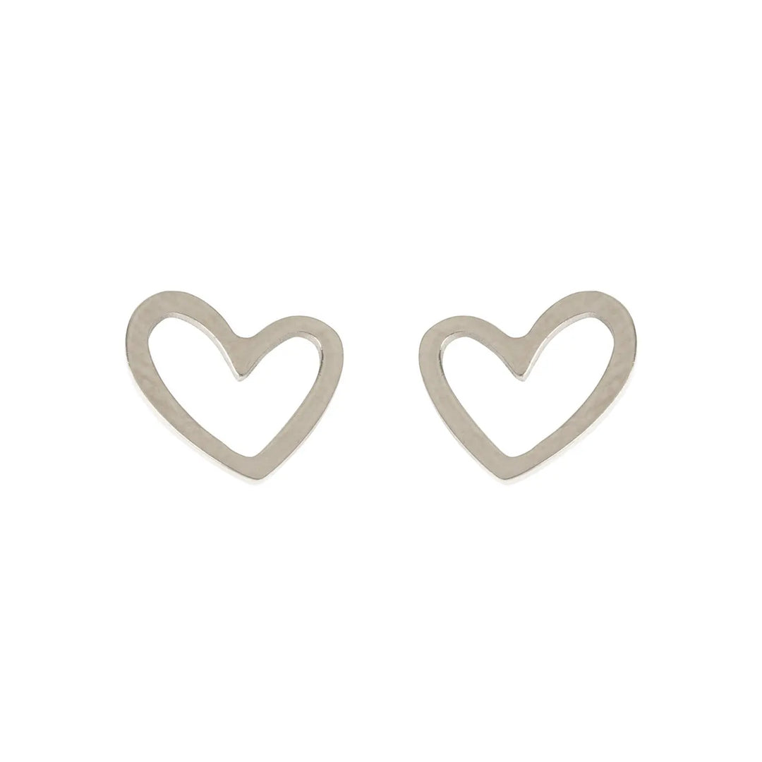 Sarah - Heart Outline Stud Earring Stainless Steel